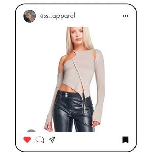 I.AM.GIA Garnet Long Sleeve Asymmetrical Detail- b lack